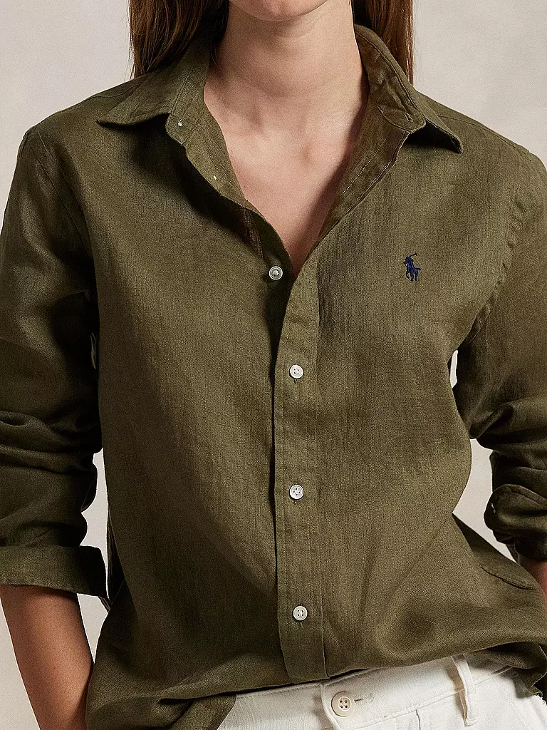 POLO RALPH LAUREN | Leinenbluse | olive