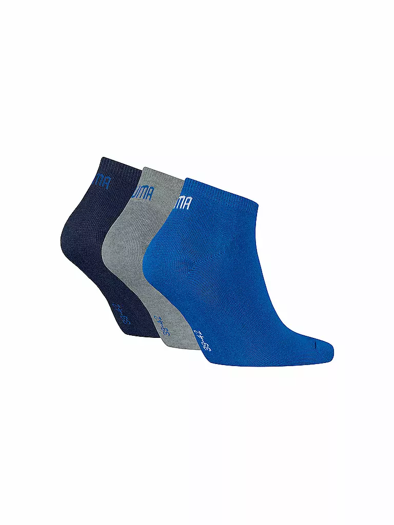 PUMA | Sneaker Socken 3er Pkg blue / gey melange | blau