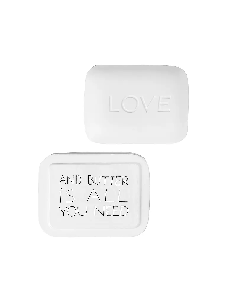 RAEDER | Butterdose GUTEN MORGEN 14,5x11,5cm Love | weiss