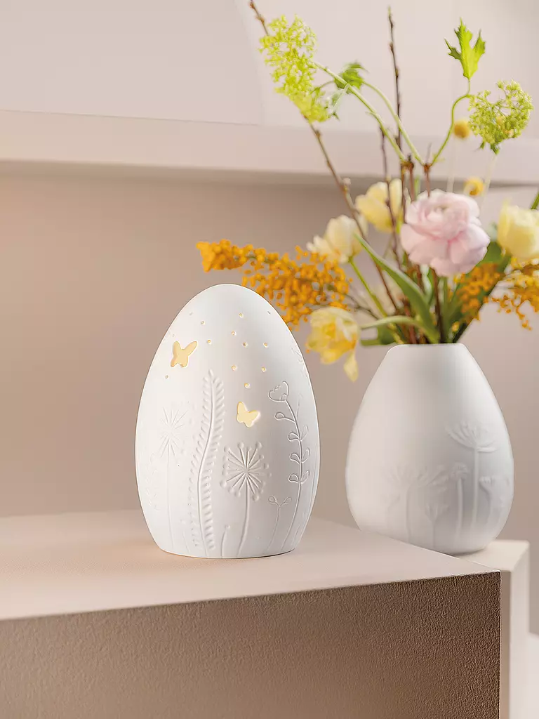 RAEDER | Led Ei Lampe Blumen und Schmetterling  | weiss