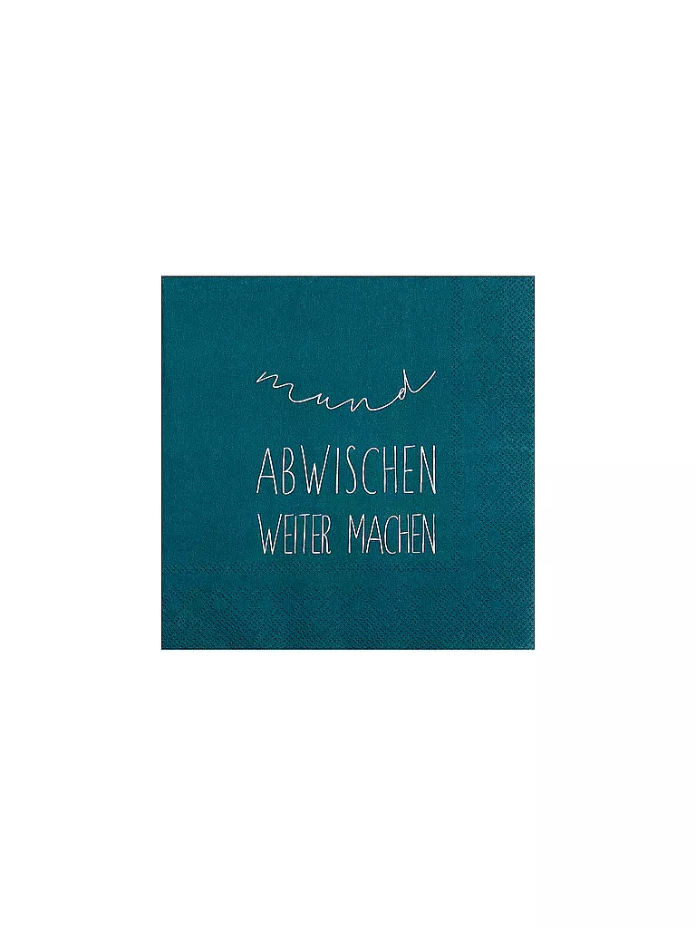 RAEDER | Lunch Servietten 33x33cm MUND ABWISCHEN WEITER MACHEN | dunkelblau