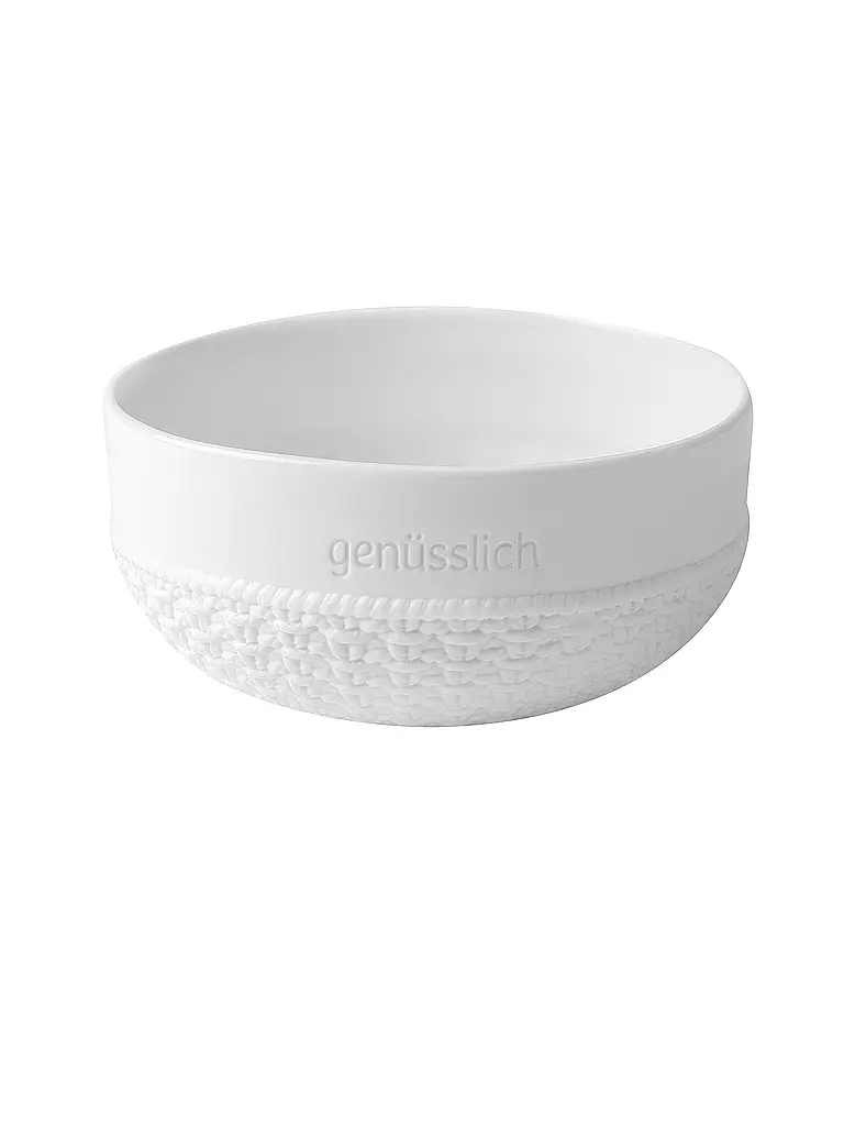 RAEDER | Schale 14x6,5cm GENUESSLICH Strick | weiss