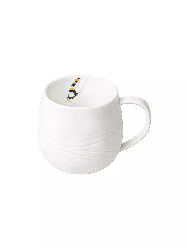 RAEDER | Tasse 7,5cm SCHNEETAG Goldkufen  | weiss