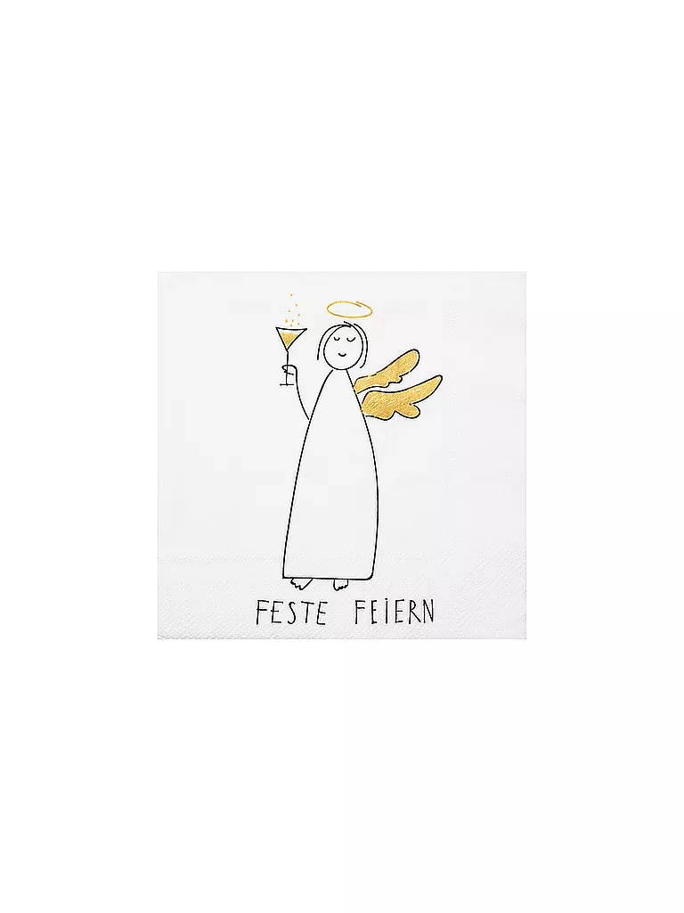 RAEDER | Weihnachts-Servietten 33x33cm FESTE FEIERN | weiss