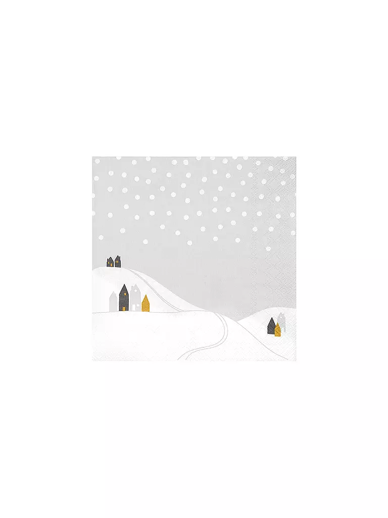 RAEDER | Weihnachts-Servietten 33x33cm SCHNEELANDSCHAFT | hellgrau