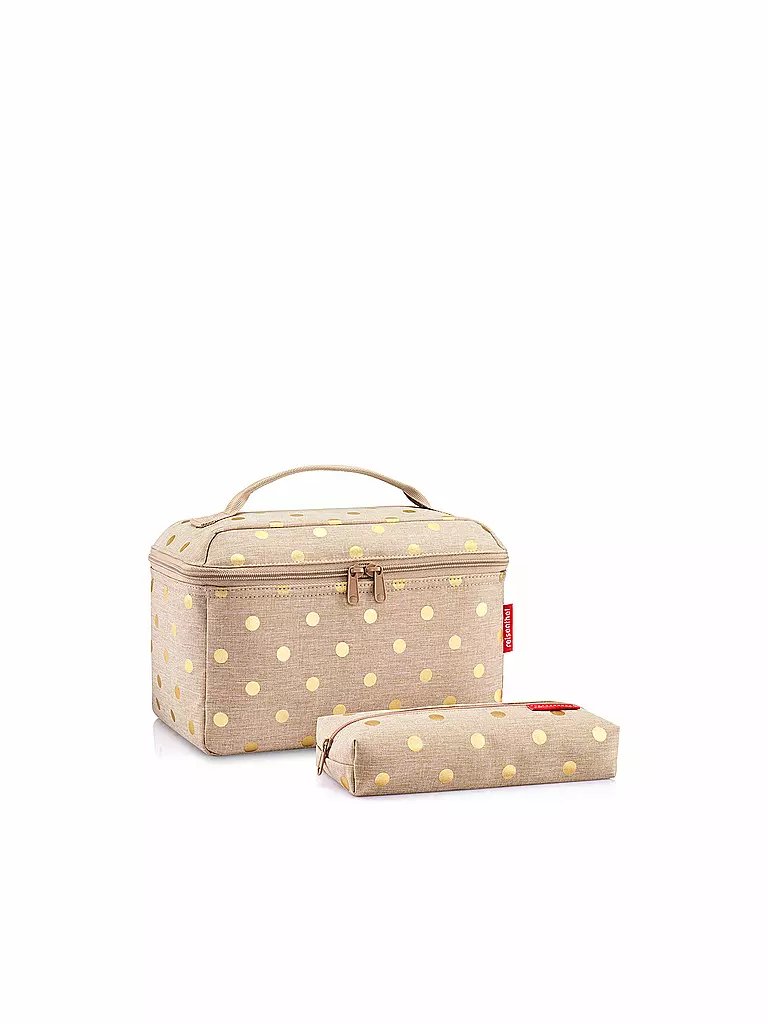 REISENTHEL | Beautycase Set Metallic Dots 2-tlg. Coffee | beige