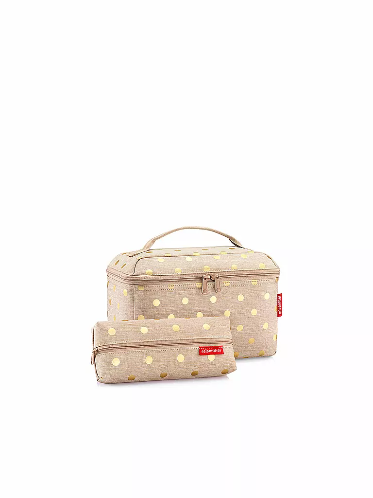 REISENTHEL | Beautycase Set Metallic Dots 2-tlg. Coffee | beige