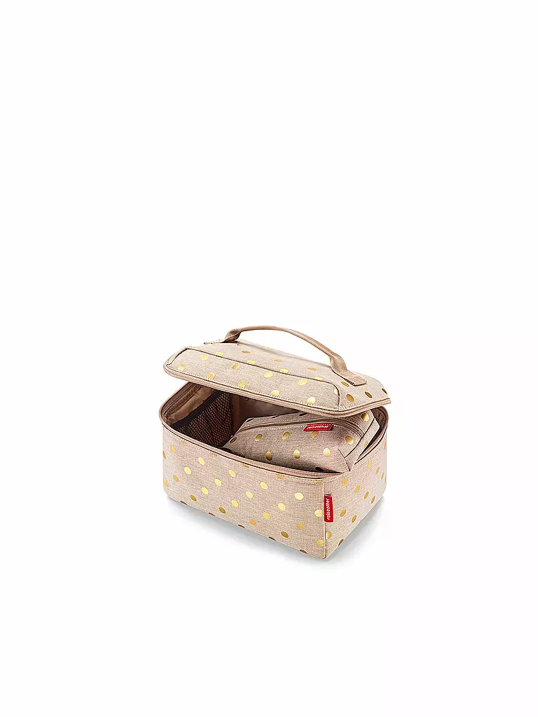 REISENTHEL | Beautycase Set Metallic Dots 2-tlg. Coffee | beige