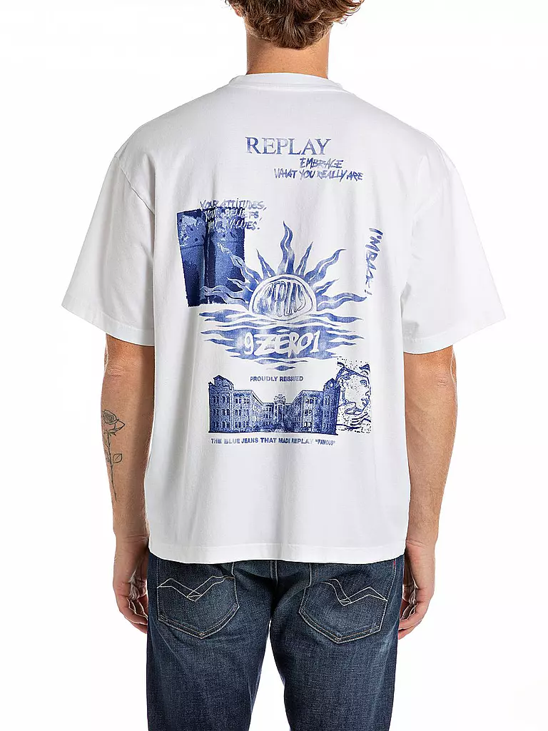 REPLAY | T-Shirt 9ZERO1 | blau