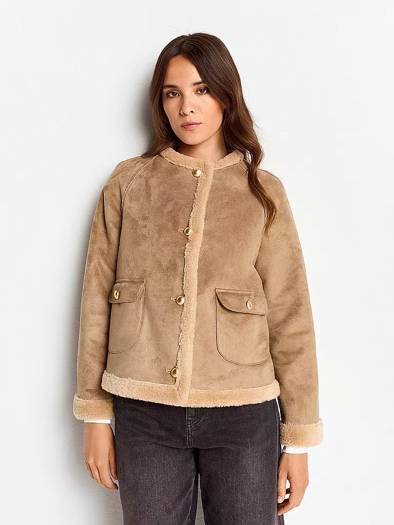 RICH & ROYAL | Jacke in Felloptik | beige