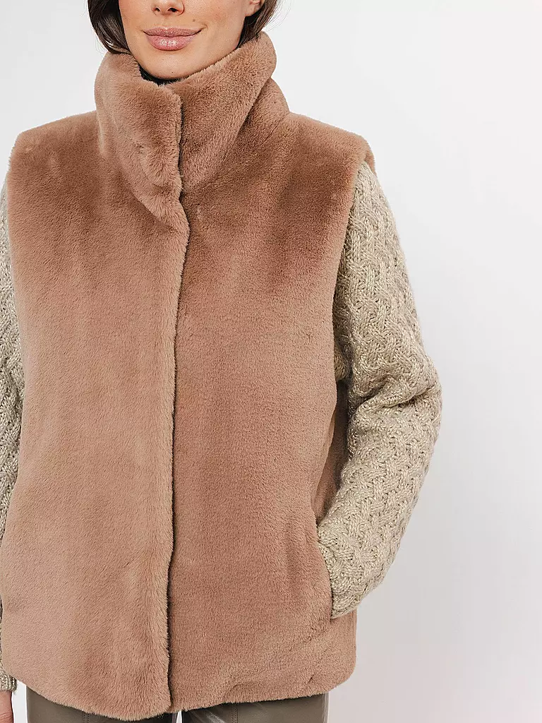 RINO&PELLE | Gilet in Felloptik LISON | camel