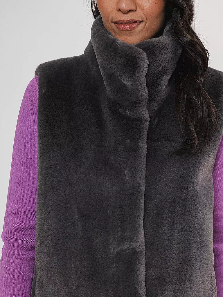 RINO&PELLE | Gilet in Felloptik LISON | grau