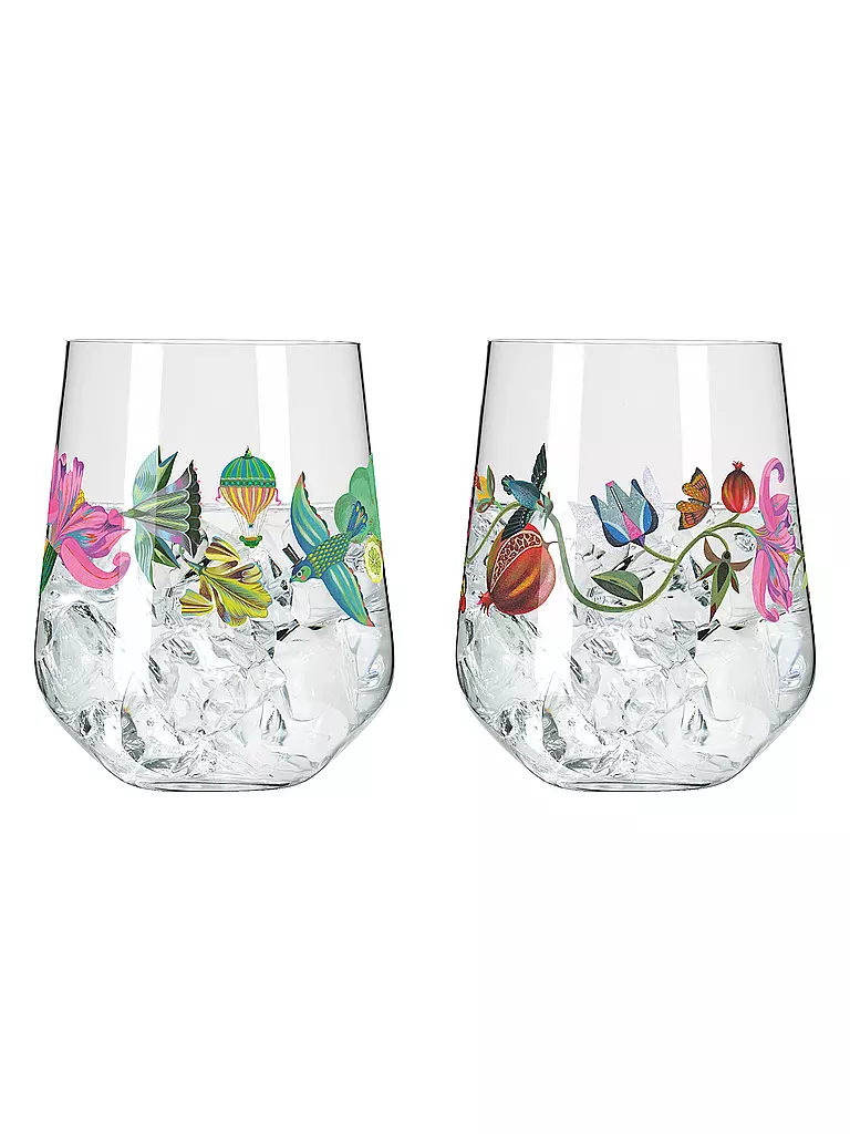 RITZENHOFF | Gin Tumbler 2-er Set BOTANIC LIGHTS #9 #10 Olaf Hajek 2024 | bunt