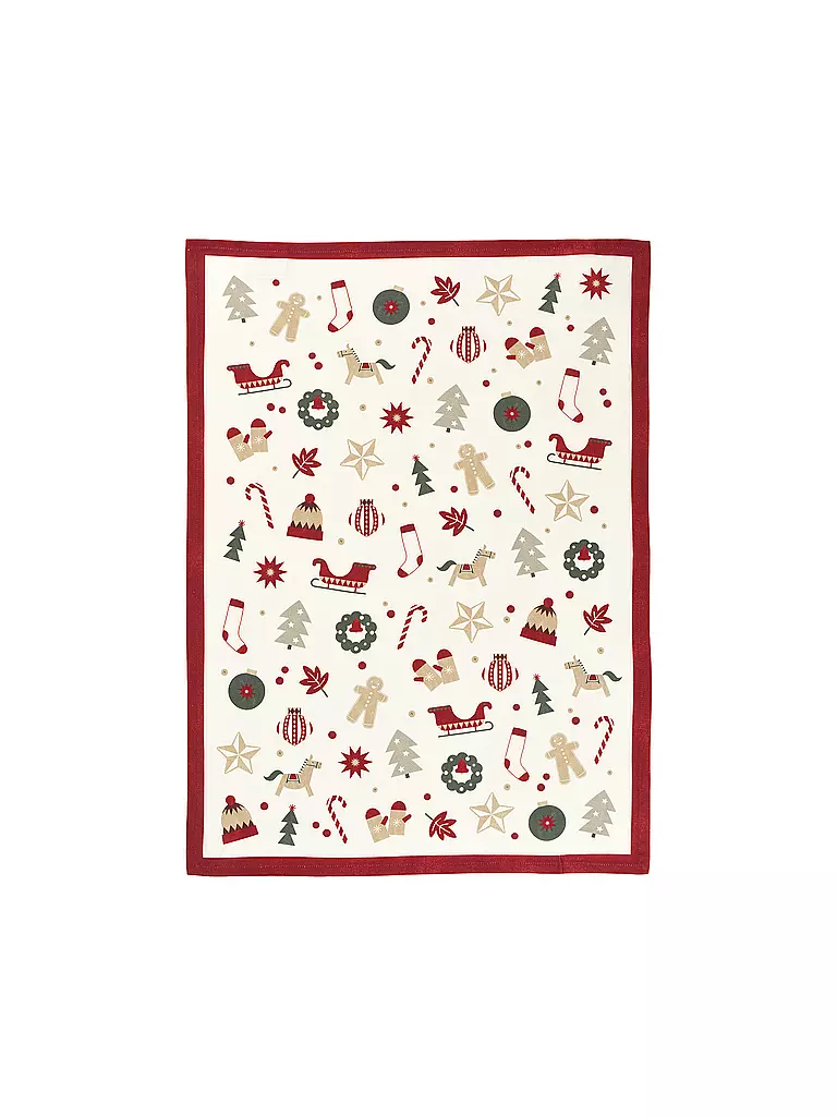 SANDER | Geschirrtuch ALL 4 X-MAS  50x70cm Red / Green | rot