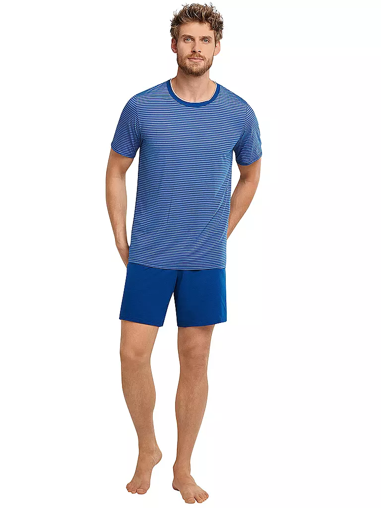 SCHIESSER | Herren Pyjama  | blau