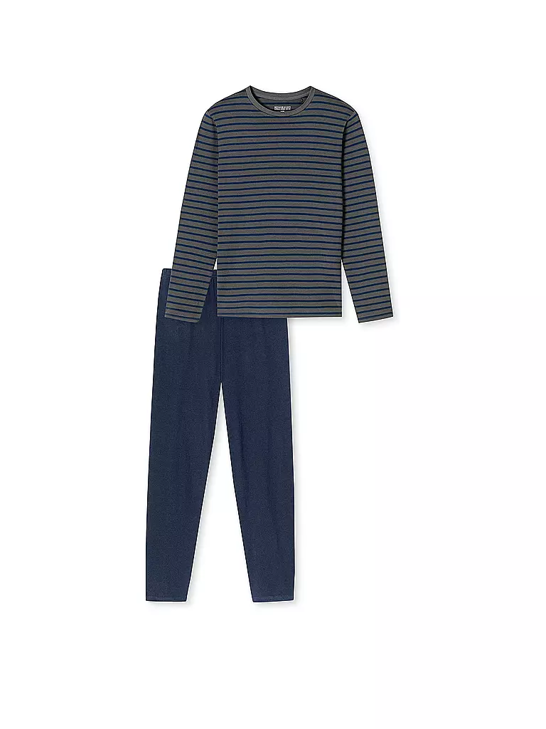 SCHIESSER | Pyjama anthrazit  | grau