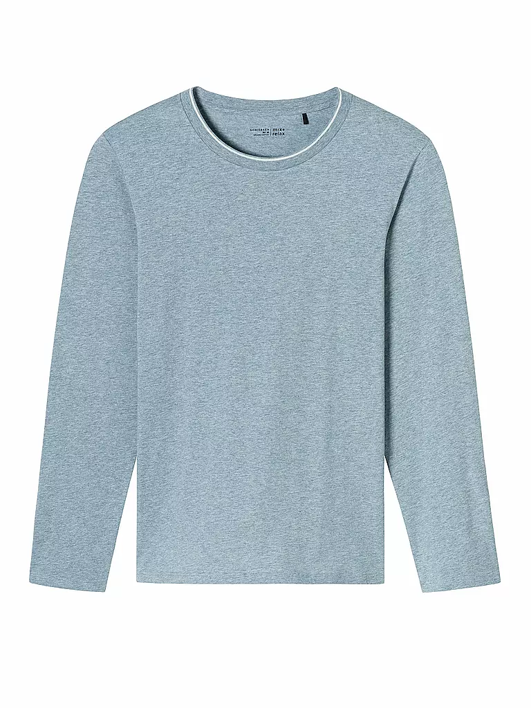 SCHIESSER | Pyjama Langarmshirt | blau