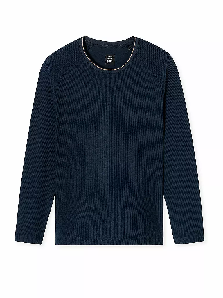 SCHIESSER | Pyjama Langarmshirt | blau