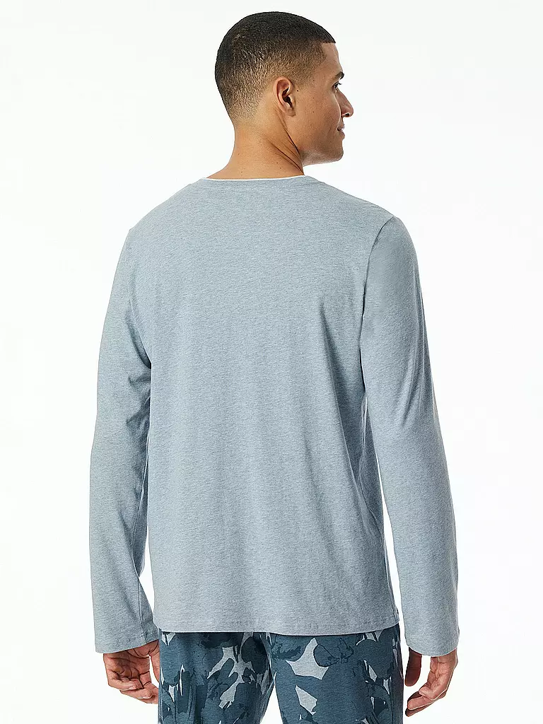 SCHIESSER | Pyjama Langarmshirt | blau