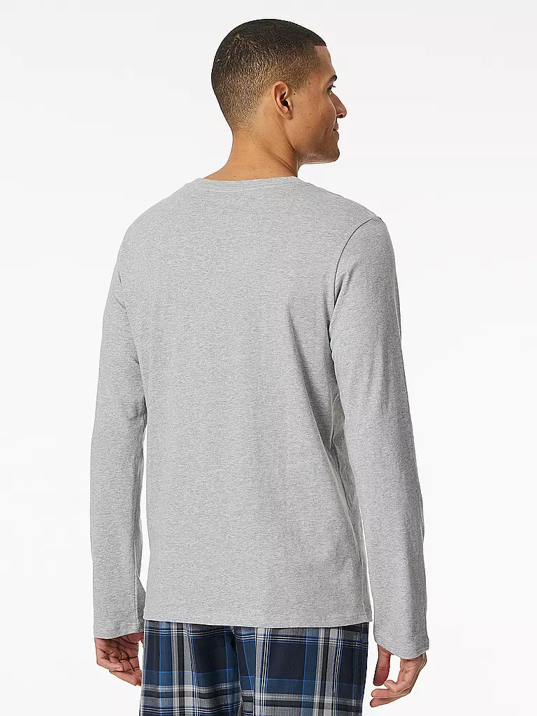 SCHIESSER | Pyjama Langarmshirt | grau