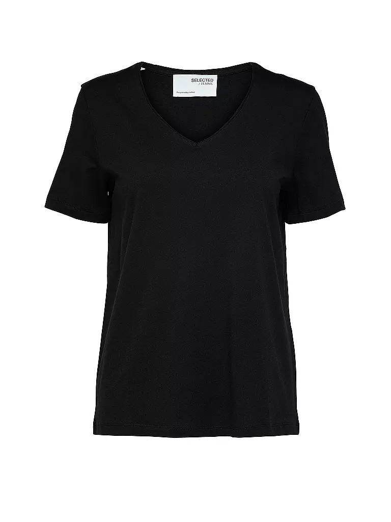 SELECTED FEMME | T-Shirt SLFESSENTIAL | schwarz