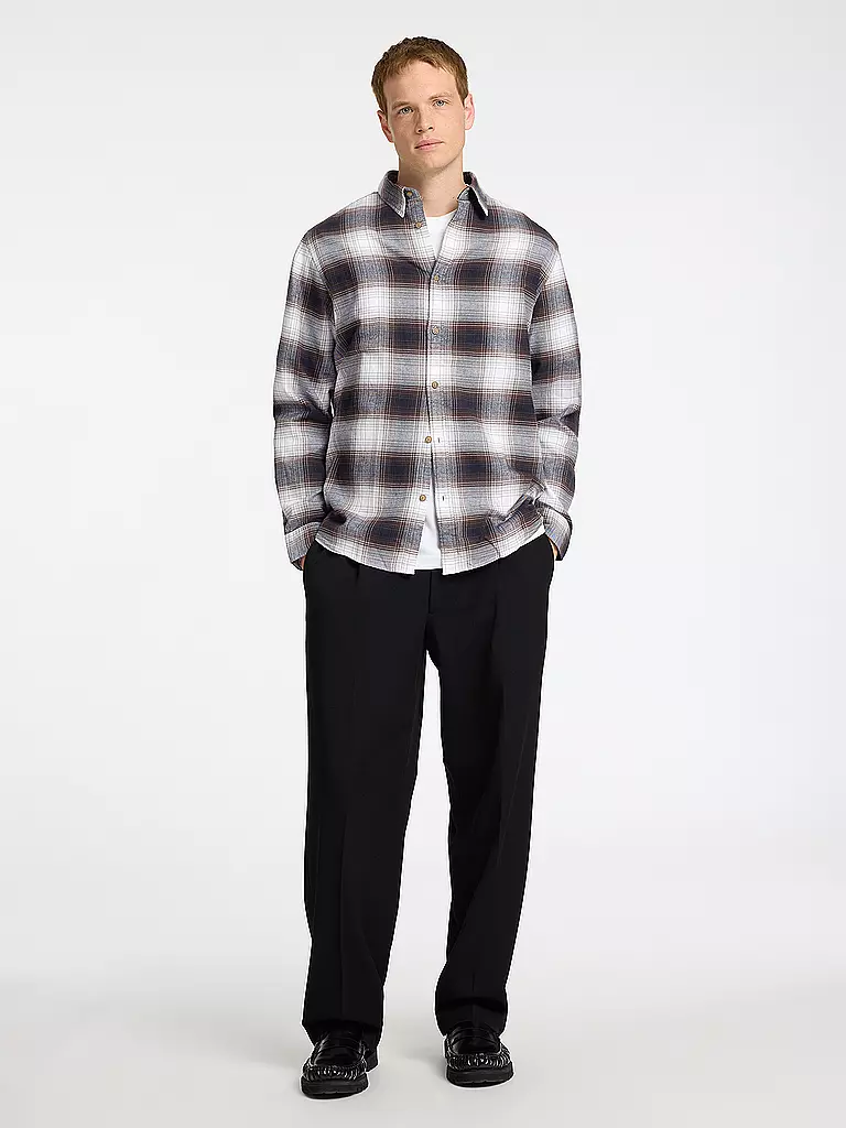 SELECTED | Flanellhemd Slim Fit SLHSLIMOWEN | weiss