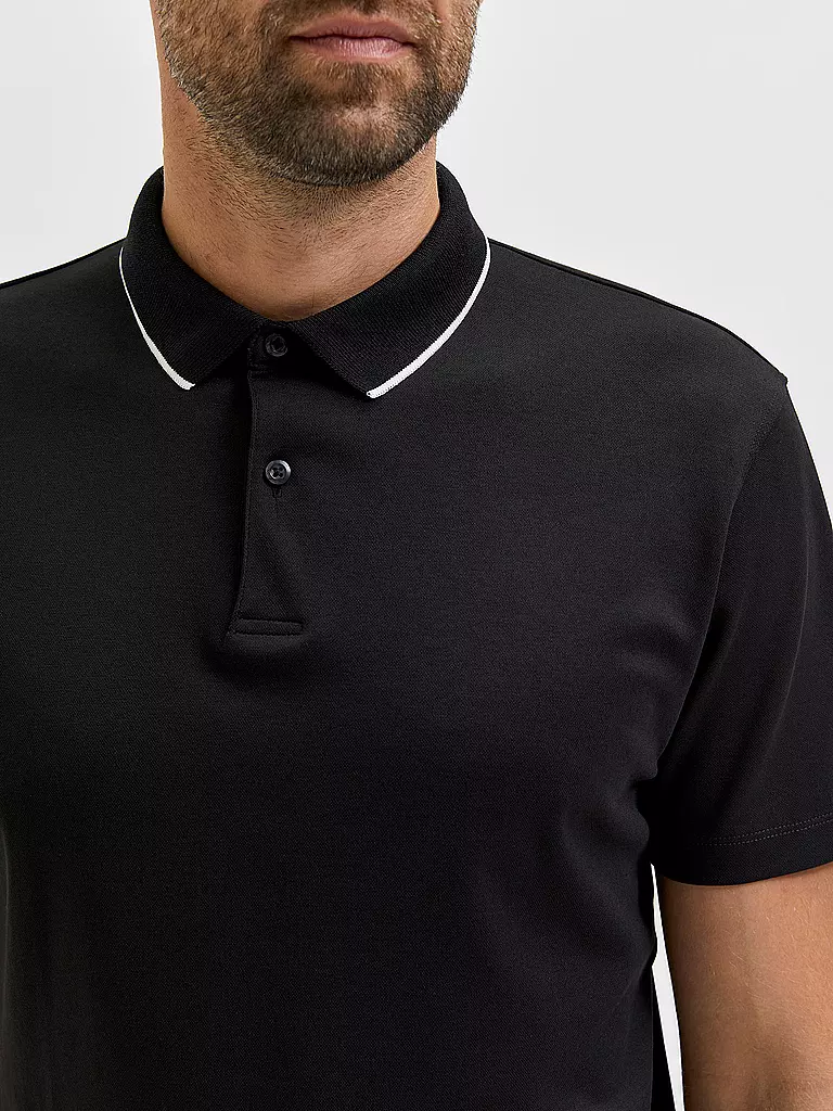 SELECTED | Poloshirt SLHLEROY COOLMAX | schwarz