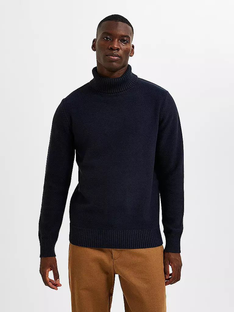 SELECTED | Rollkragenpullover SLHAXEL  | blau