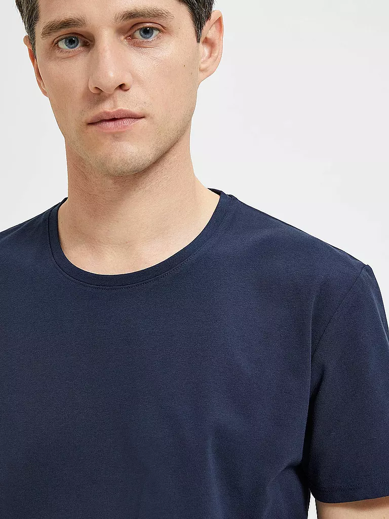 SELECTED | T-Shirt SLHAEL  | blau