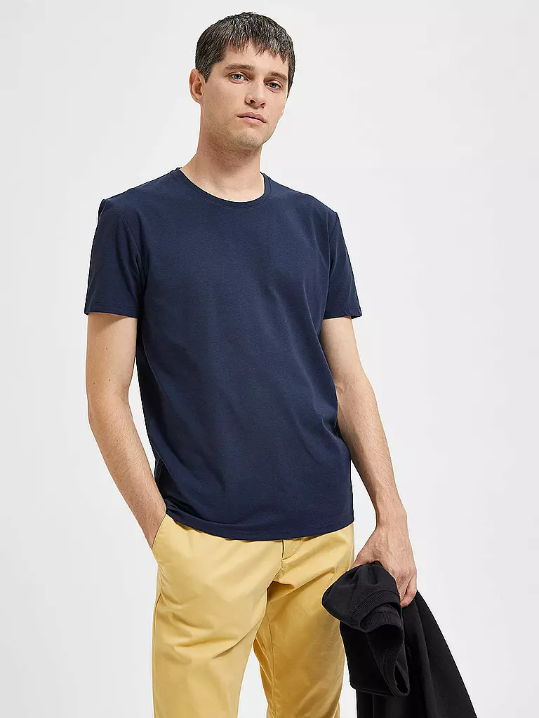 SELECTED | T-Shirt SLHAEL | blau