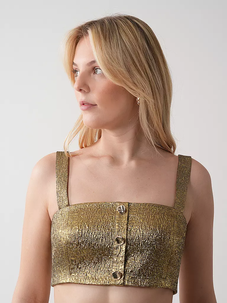 SELF-PORTRAIT | Top Cropped Fit  | gold