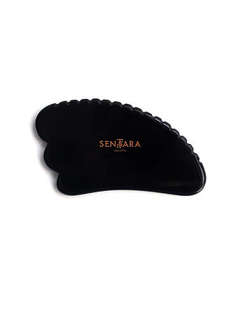 SENTARA | Massagestein - Gua Sha Horn mit Zähnen Schwarz