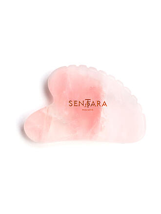 SENTARA | Massagestein - Gua Sha Herz mit Zähnen Rose Quartz 