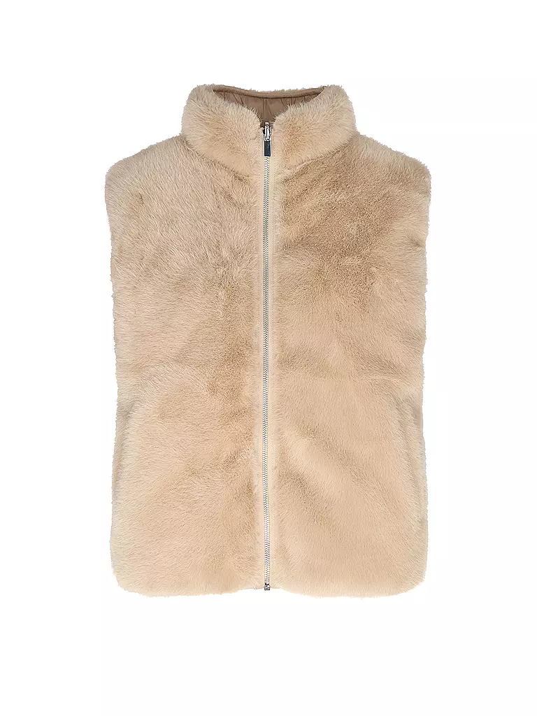 SOMEDAY | Wendegilet in Felloptik VURY | camel