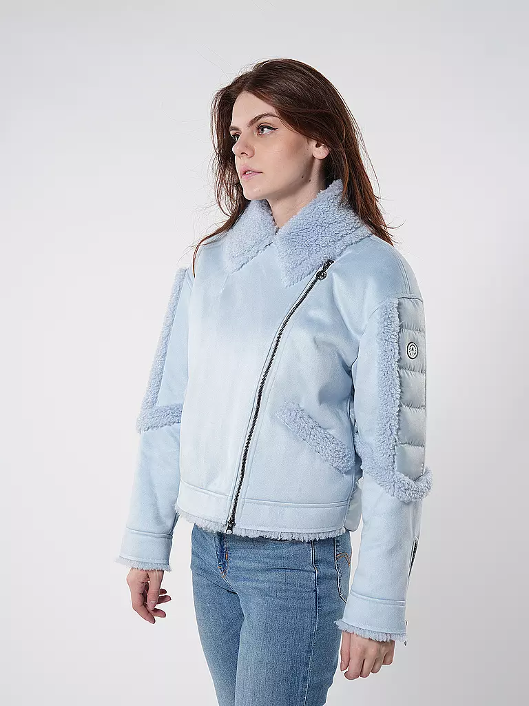 SPORTALM | Jacke in Felloptik | hellblau