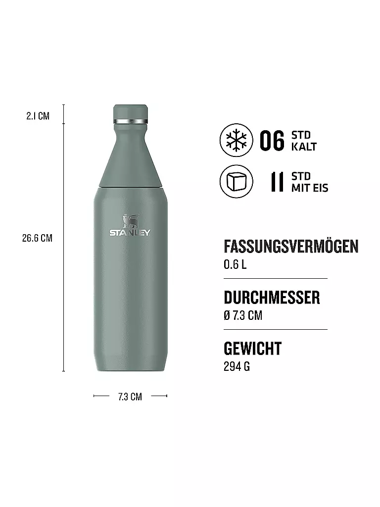 STANLEY | Isolierflasche - Thermosflasche ALL DAY SLIM BOTTLE 0,6l Shale  | grün