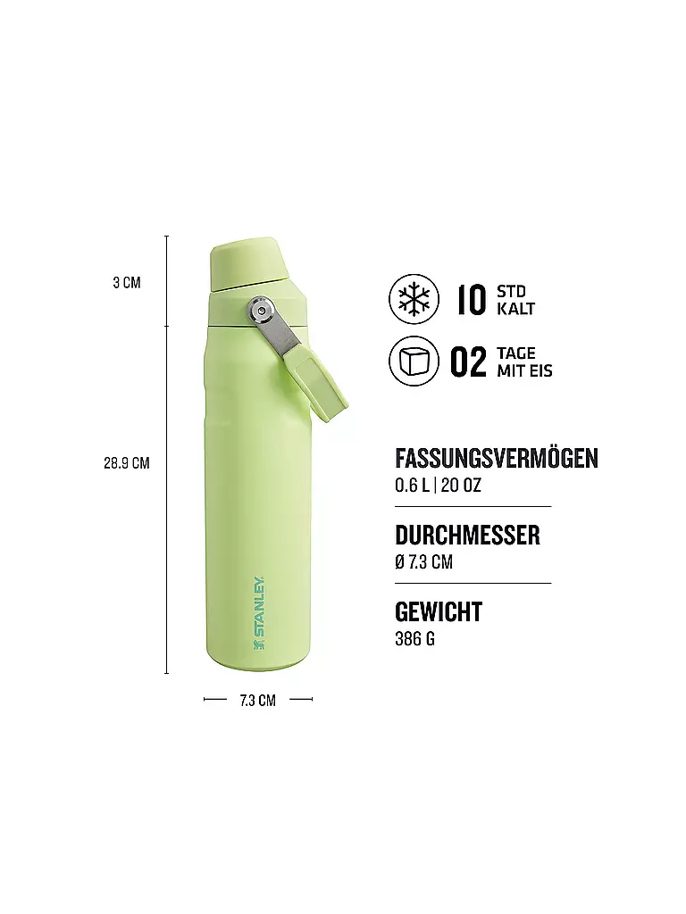 STANLEY | Isolierflasche - Thermosflasche ICEFLOW FAST FLOW BOTTLE 0,6l Citron | schwarz