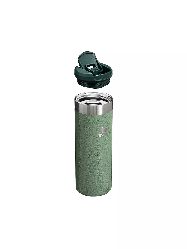 STANLEY | Isoliertrinkbecher AEROLIGHT TRANSIT MUG HAMMERTONE 0,47l Hammertone Green | schwarz