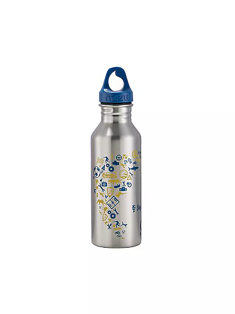 STEP BY STEP | Edelstahl Trinkflasche 500ml Blue & Yellow | silber