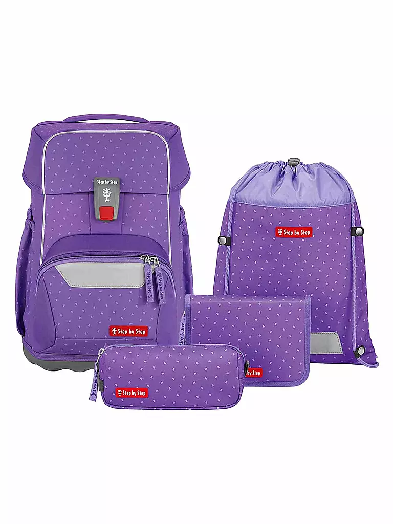 STEP BY STEP | Schultaschen Set 4tlg BASIS Purple Konfetti | lila