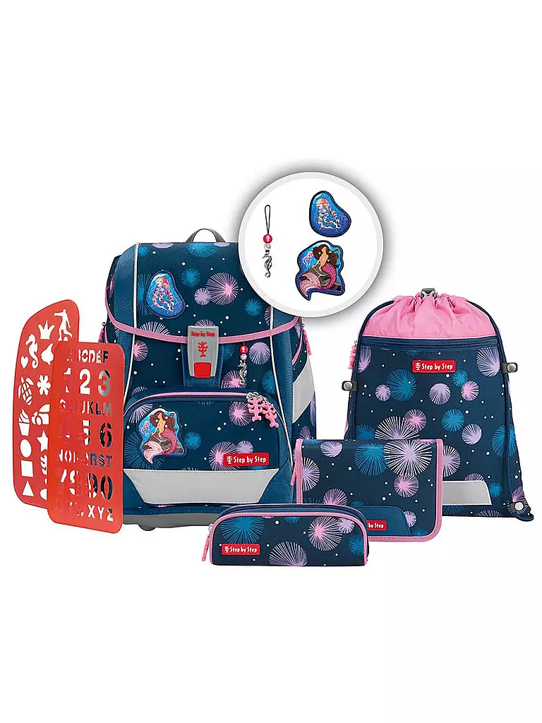 STEP BY STEP | Schultaschen Set 6tlg - 2in1 Plus Mermaid Delia | blau