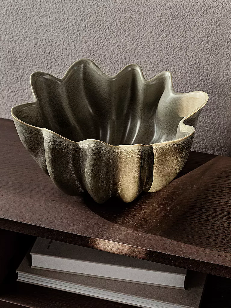 SUITE | Keramik Schale NIUM 36cm Dark Sage  | dunkelgrün