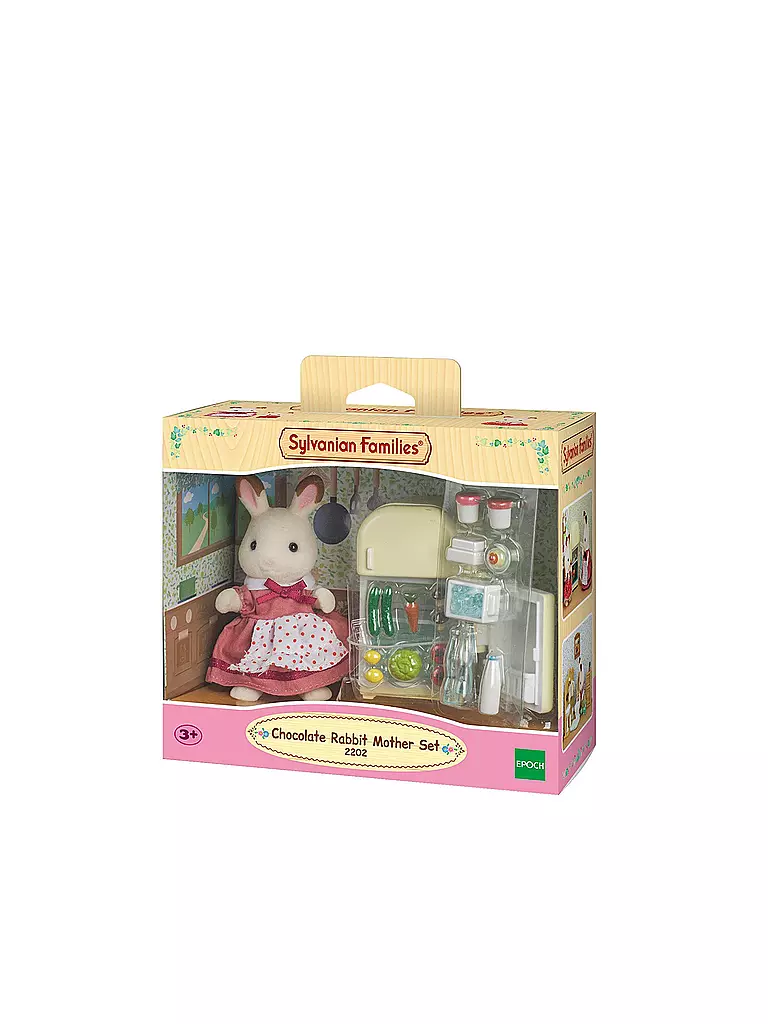 SYLVANIAN FAMILY | Schokoladenhasen Mutter mit Kühlschrank  | transparent