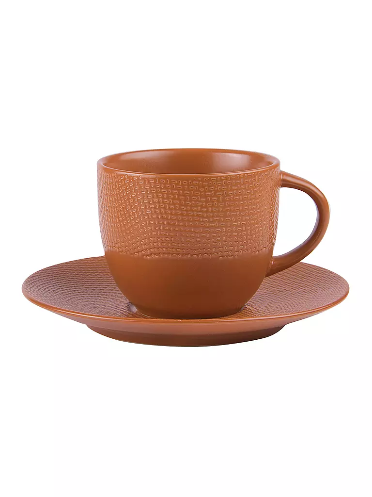 TABLE PASSION | Kaffeetasse mit Untertasse 220ml VESUVIO Terra | orange