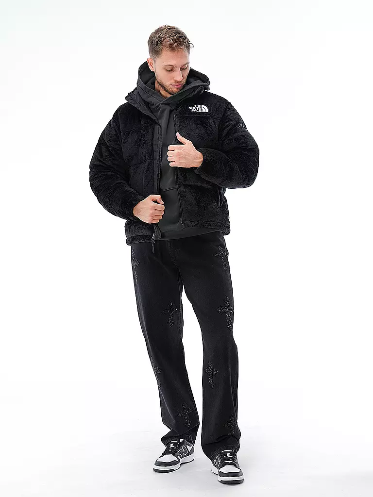 THE NORTH FACE | Daunensteppjacke in Felloptik NUPTSE | schwarz