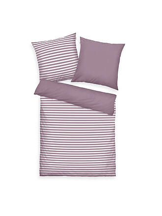 TOM TAILOR | Bettwäsche RENFORCE QUERSTREIFEN 70x90cm  / 140x200cm Cozy Mauve/Crisp White