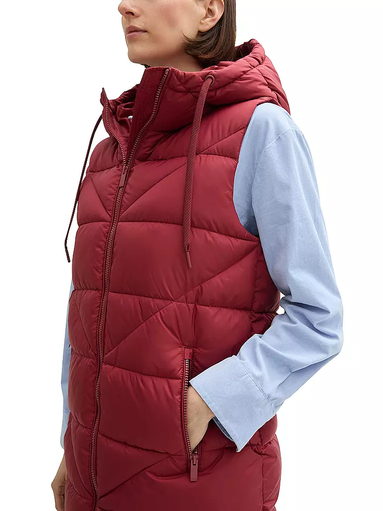 TOM TAILOR | Steppgilet | dunkelrot