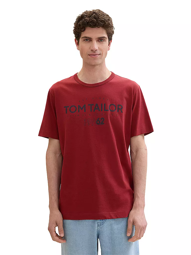 TOM TAILOR | T-Shirt  | dunkelrot