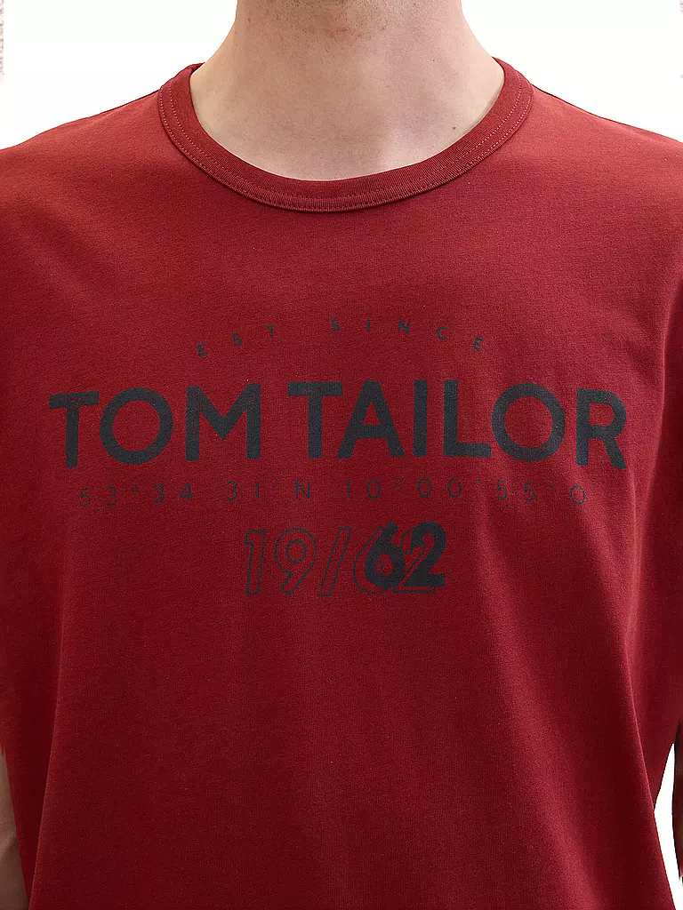 TOM TAILOR | T-Shirt  | dunkelrot