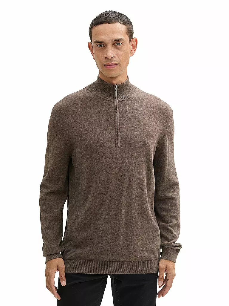 TOM TAILOR | Troyer Pullover | braun